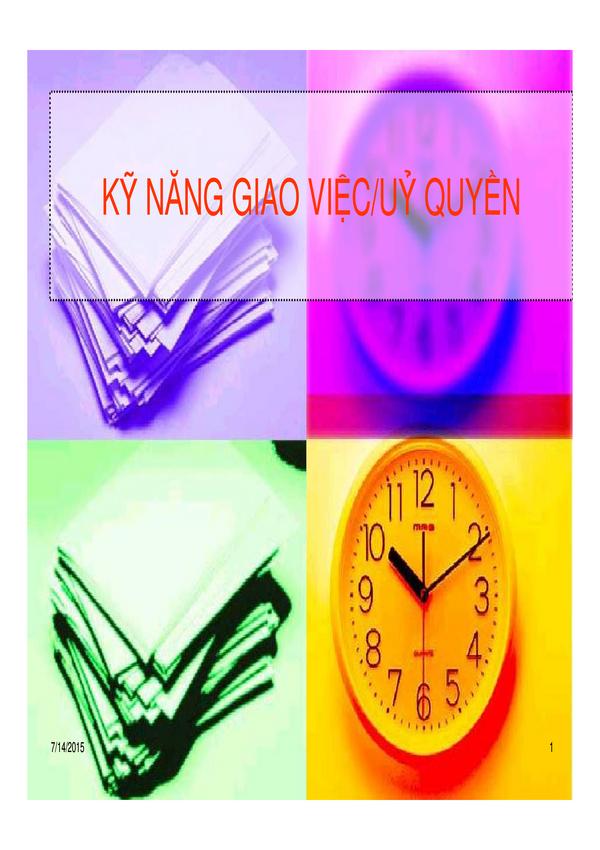 Kỷ năng giao việc/ ủy quyền