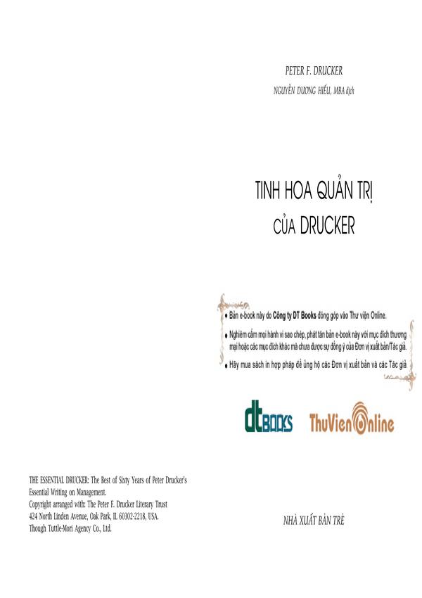 Tinh Hoa Quản Trị của DRUCKER