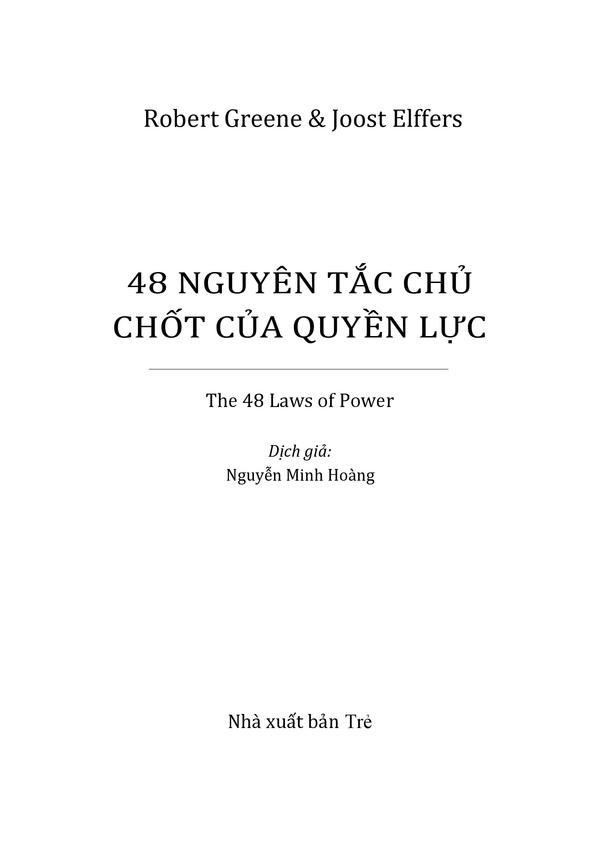 48 Nguyên tắc chủ chốt của quyền lực