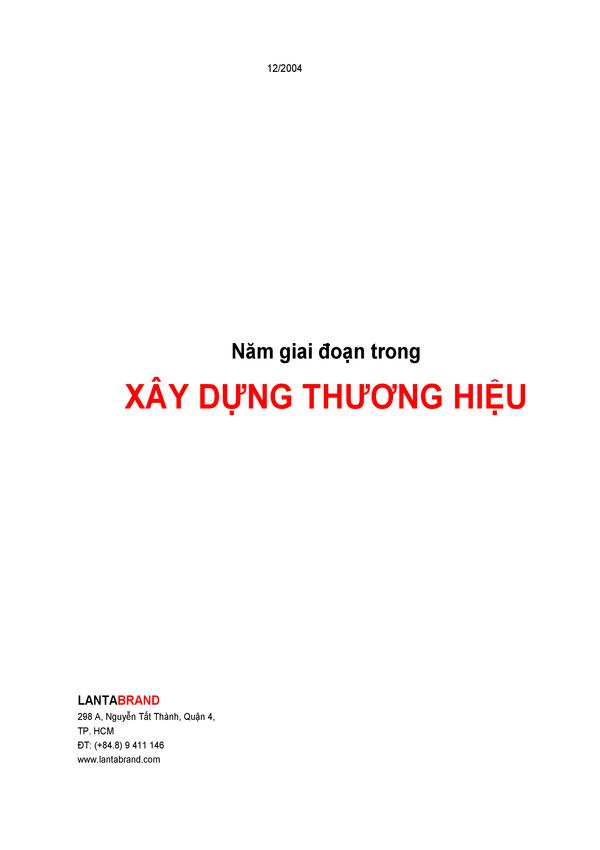 5 giai đoạn trong XÂY DỰNG THƯƠNG HIỆU