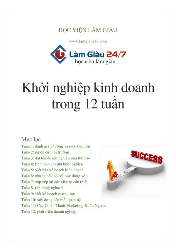 Khởi nghiệp kinh doanh trong 12 tuần