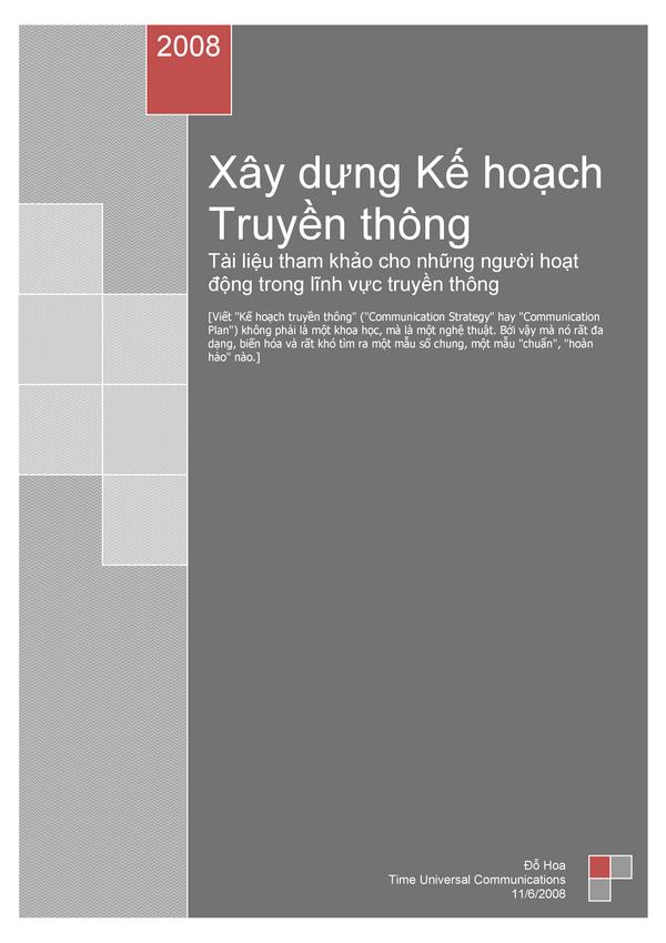 Xây dựng kế hoạch truyền thông