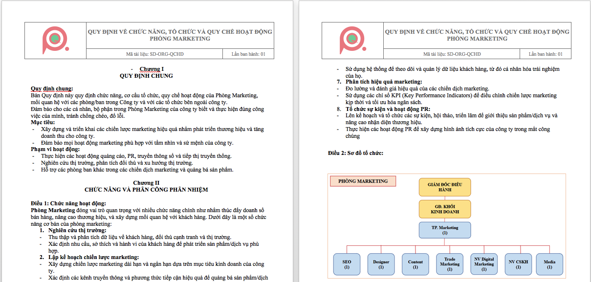 Phần 3: Quy chế hoạt động phòng Digital Marketing